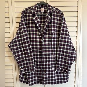 Brooks Brothers Pajama Top Flannel Shirt Mens XXL Red Blue Plaid Button Up